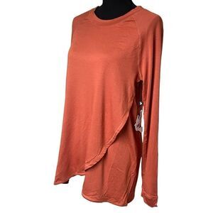 Ink Love and Peace Burnt Orange Tulip Hem Long Sleeve Tee N0406